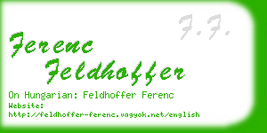 ferenc feldhoffer business card